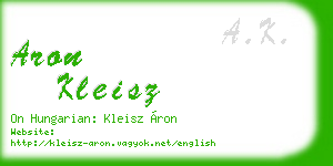 aron kleisz business card